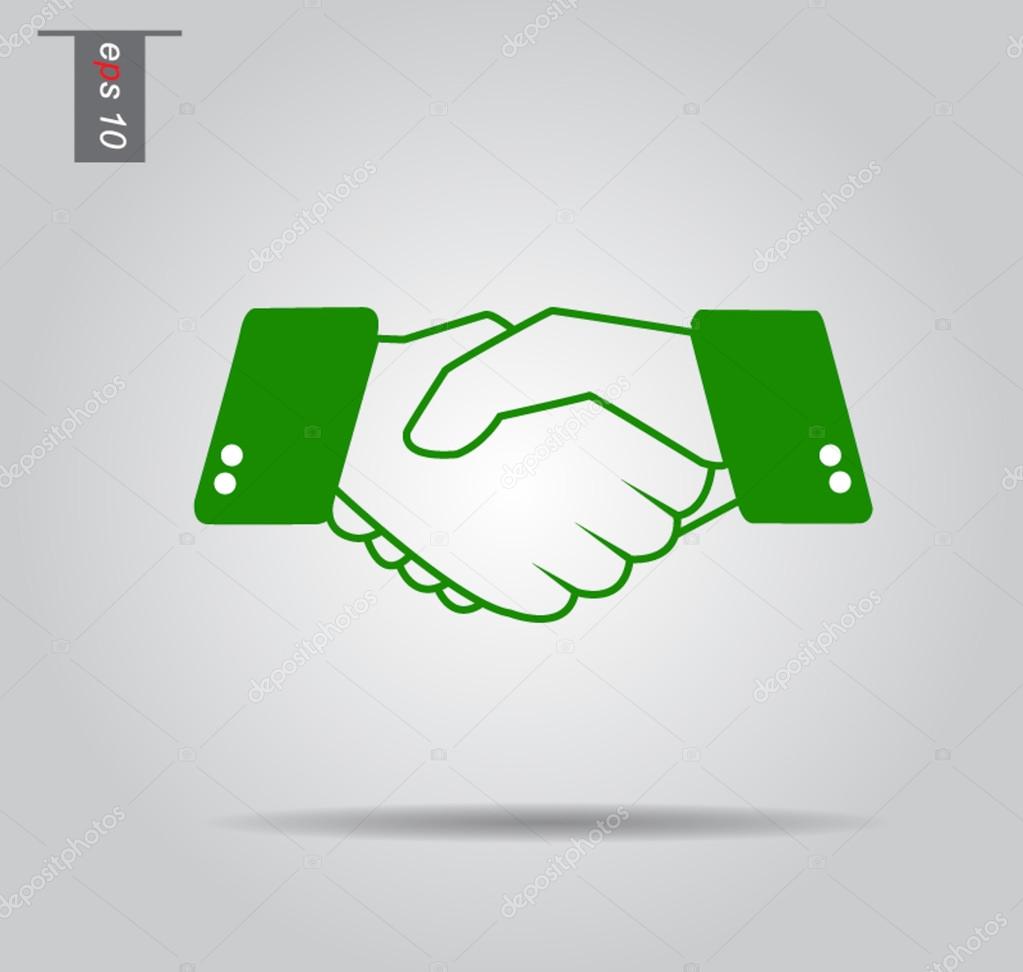 vector icon of hand shake - symbol of trust, partnership & frien