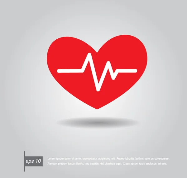 Vecteur d'icône d'électrocardiographe à battement de coeur — Image vectorielle