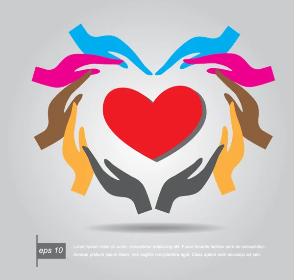 kalp simge vektör tutan el