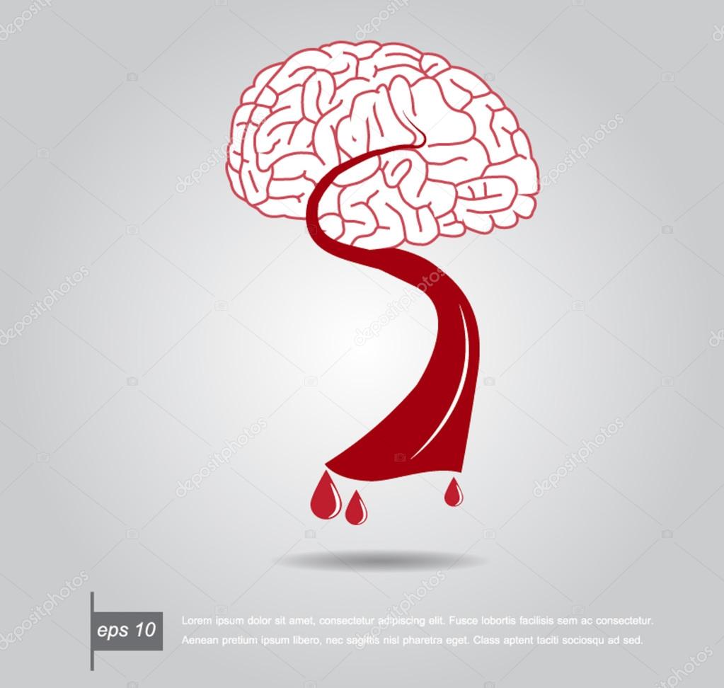brain and blood vector icon