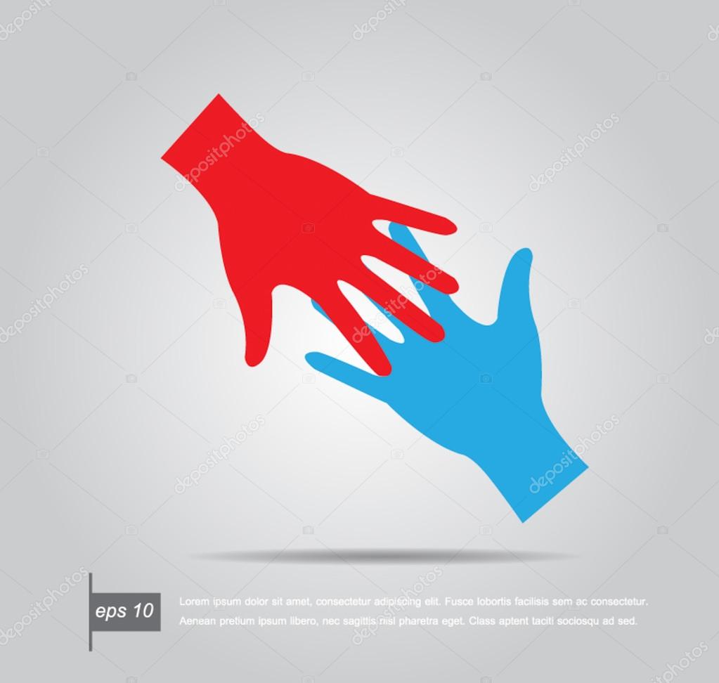 Helping hands. Vector illustration
