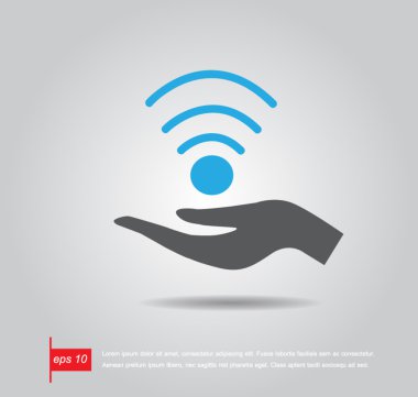 el tutma wifi işareti vektör simgesi