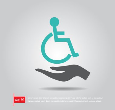 hand hold disabled sign vector icon