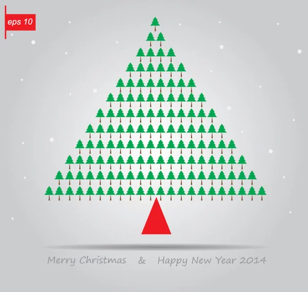 Noel ağacı ve kar vektörü simgesi — Stok Vektör