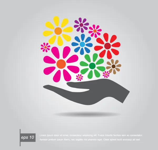 Hold flower icon vector — Stock Vector