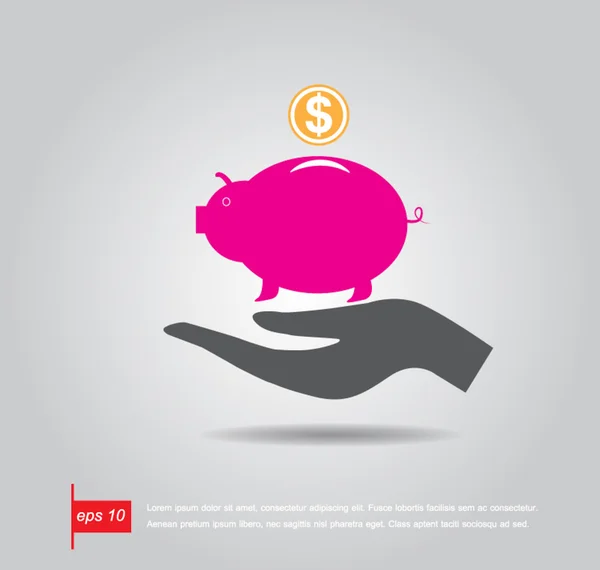 kumbara vektör simgesi tutan el