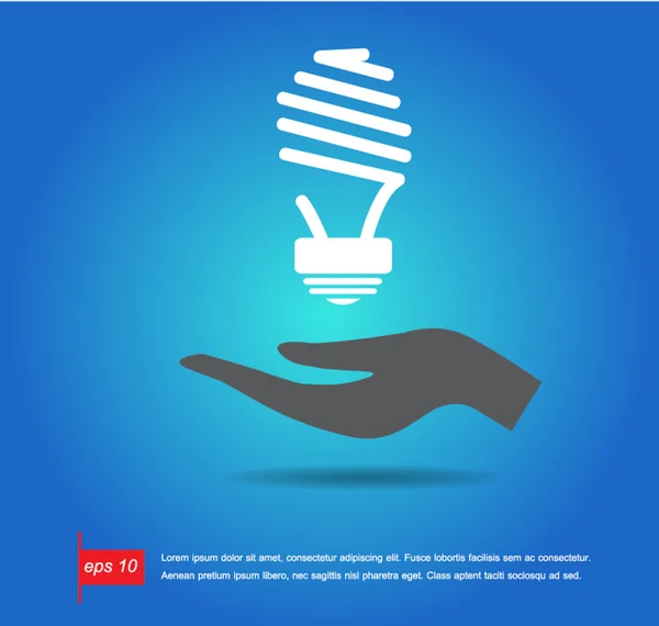 Hand hold bulb vector icon — Stock Vector