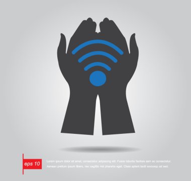 el tutma wifi işareti vektör simgesi
