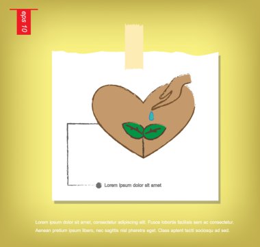 elini tutmak için bitki su damlası kalp vektör simgesi 