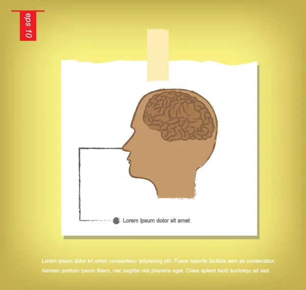 Abstract vectorillustratie van een menselijk hoofd en hersenen met brai — Stockvector
