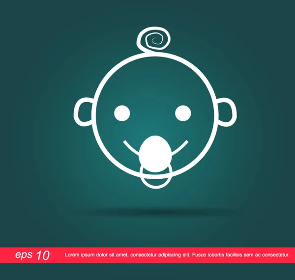 Cara bebé sonrisa vector icono — Vector de stock