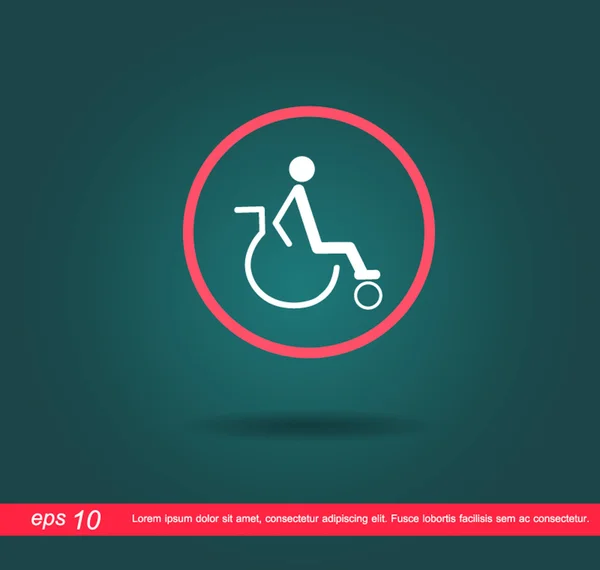 Disabled in red circle vector icon — Stock Vector