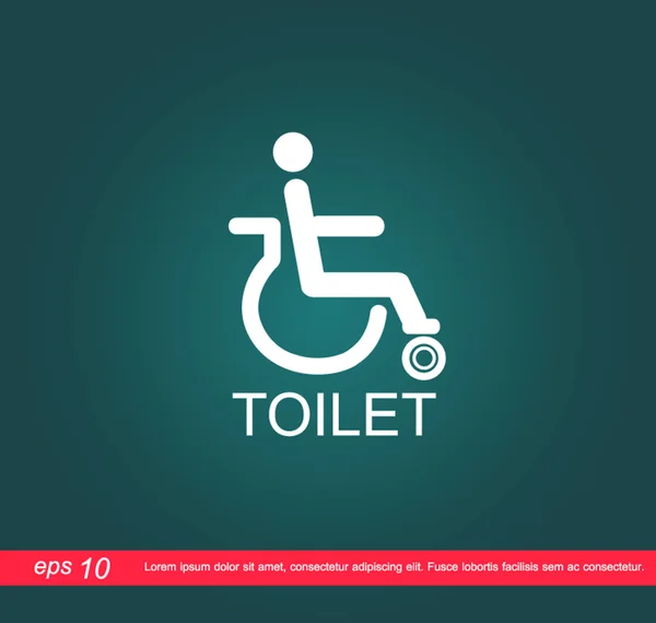 Mensen met een handicap label WC vector pictogram — Stockvector