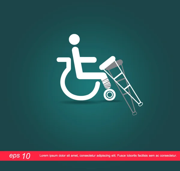 Disabled with staff vector icon — Stock Vector