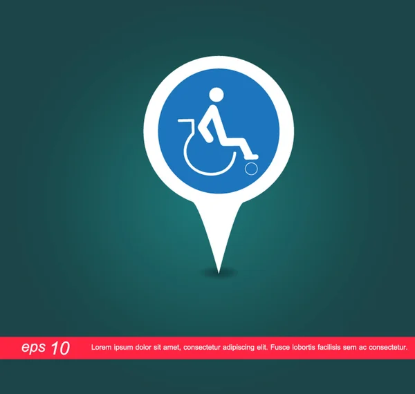 Disabled map sign vector icon — Stock Vector