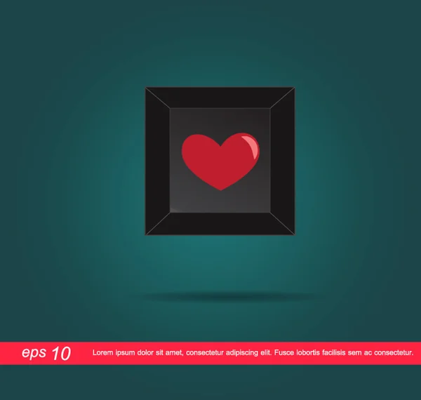 Coeur dans l'icône vectorielle clé — Image vectorielle