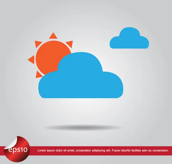 Sun and cloud vector icon — Stock Vector