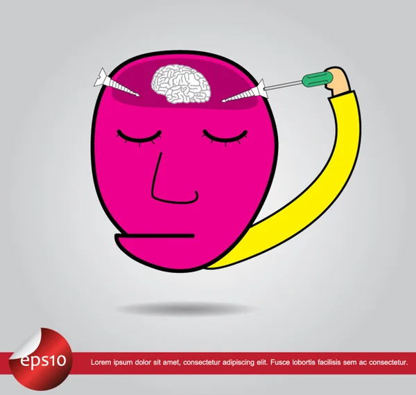 Cabeza humano salvar cerebro vector icono — Vector de stock