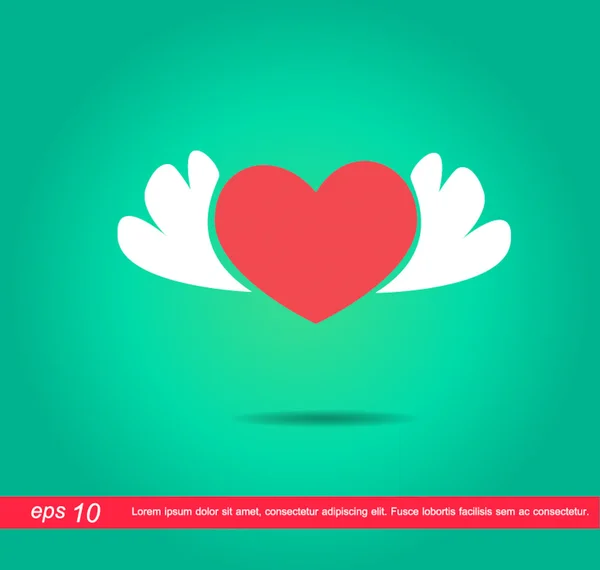 Heart wing vector icon — Stock Vector