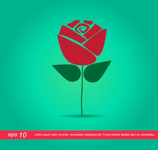 Rose flower vector icon — Stock Vector