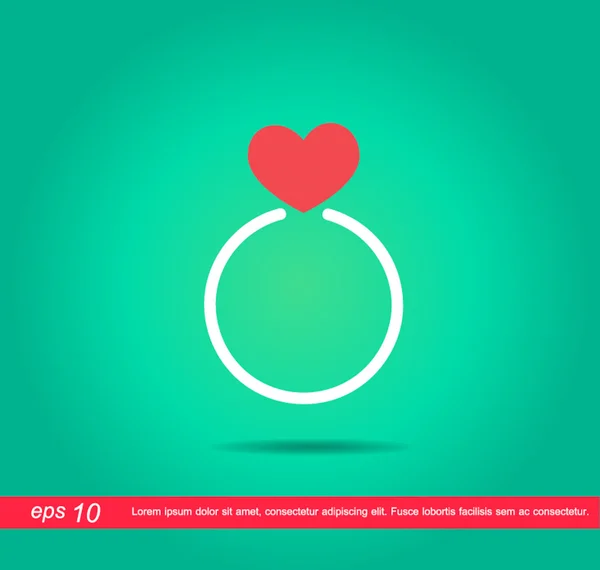 Anillo del icono del vector del corazón — Vector de stock