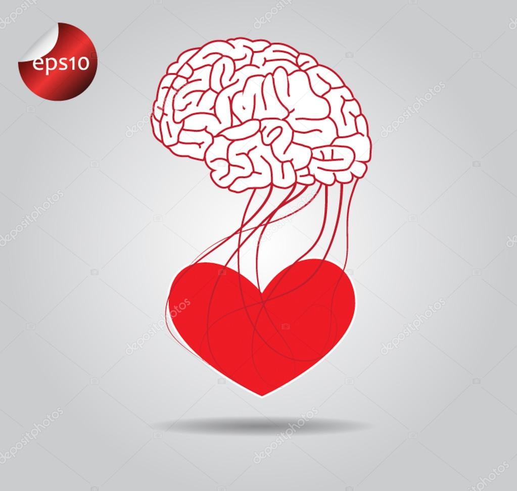 heart and brain vector icon