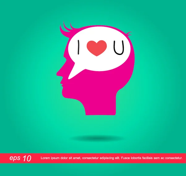 Human speech heart i love you  icon — Stock Photo, Image