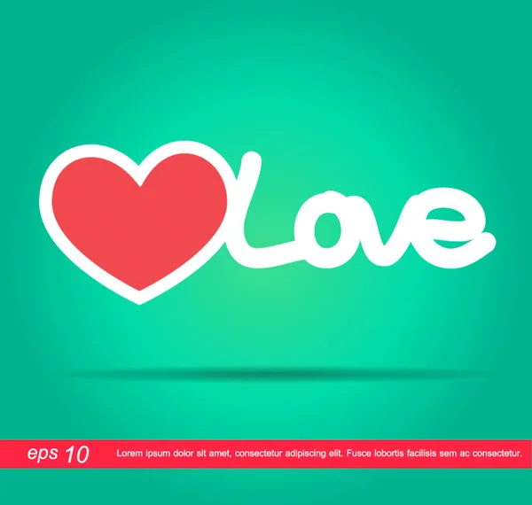 Heart and text love — Stock Vector