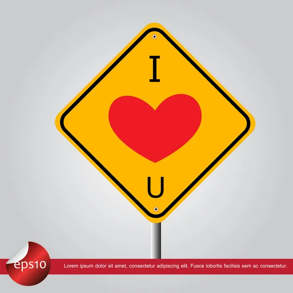 Heart in traffic sign vector icon — Stock Vector