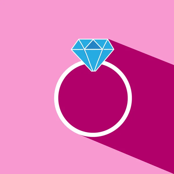 Ring-Diamant-Vektorsymbol — Stockvektor