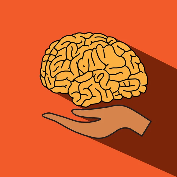 Hand halten Gehirn Vektorsymbol — Stockvektor