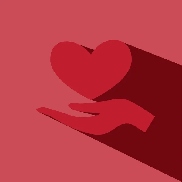 Mano mantenga icono vector corazón — Vector de stock