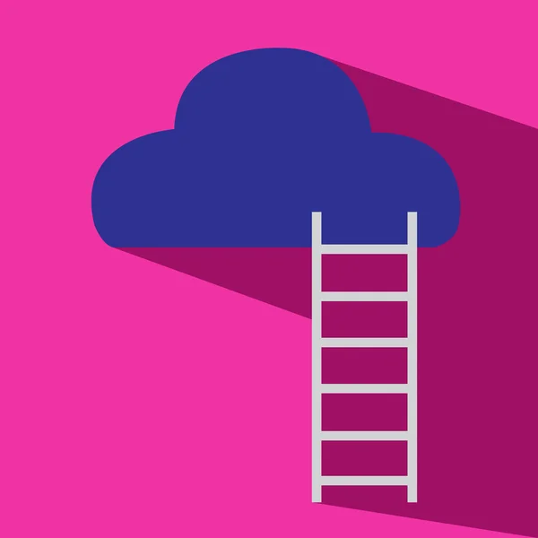 Cloud en ladder vector-pictogram — Stockvector