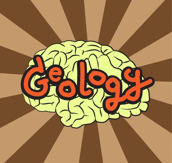 Tekst geologie en hersenen — Stockvector