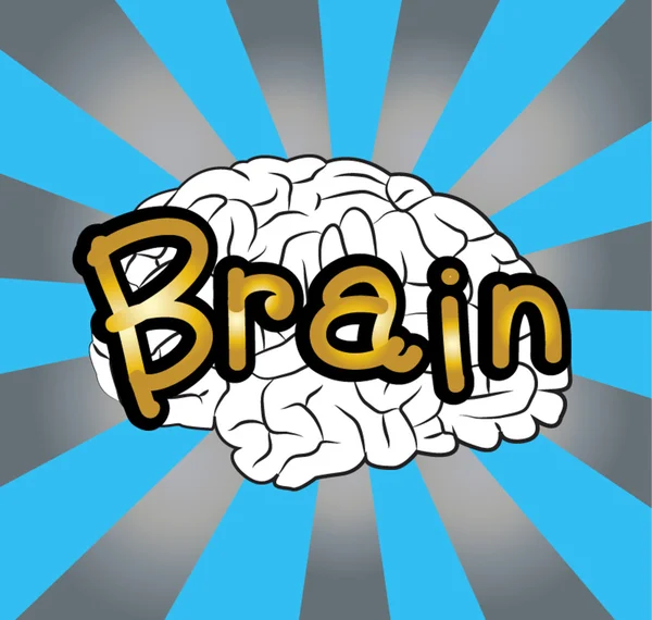 Text comic brain — Stock Vector