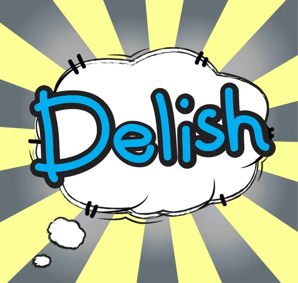 Texto cómico delish — Archivo Imágenes Vectoriales