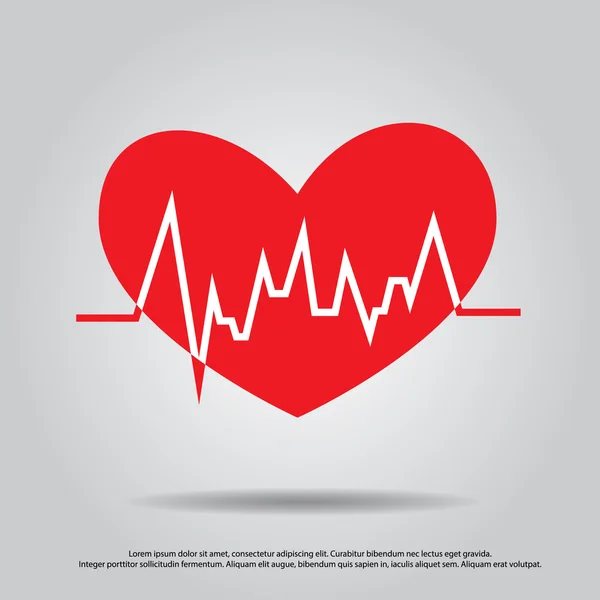 Heart with pulse vector — Stock Vector