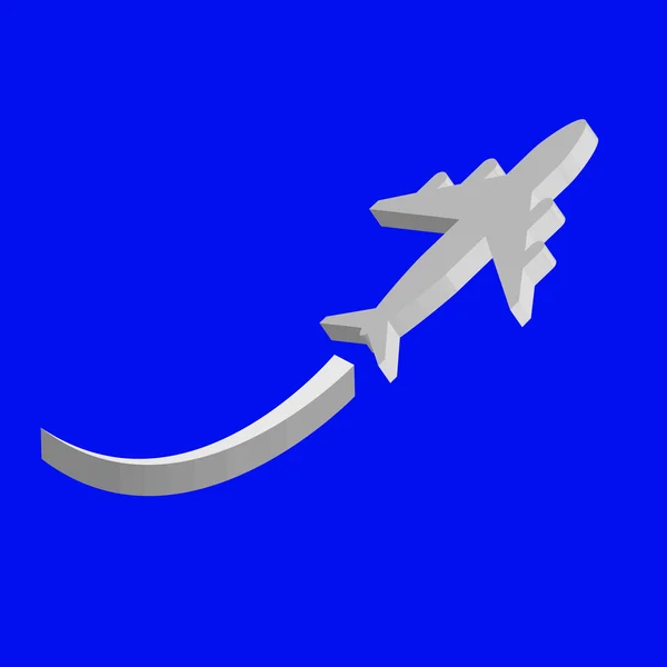 Ícone de vetor de avião 3d — Vetor de Stock