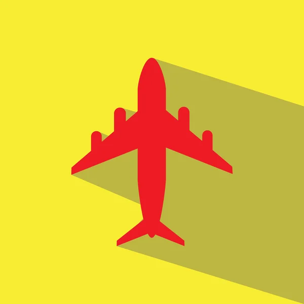 Icono de vector de avión rojo — Vector de stock