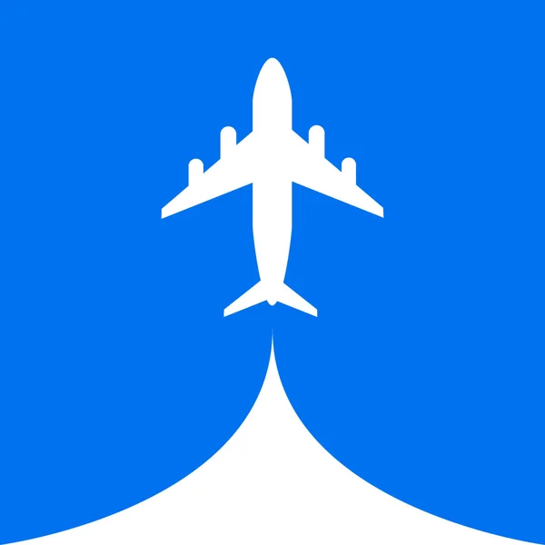 Uçak uçuş hava bulut gökyüzü mavi arka plan uçar — Stok Vektör