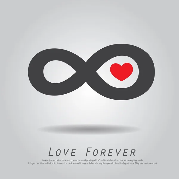 Infinity hart liefde vector pictogram — Stockvector