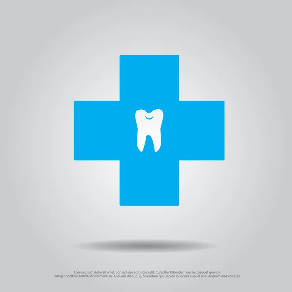 Teeth in cross vector icon — Stock Vector