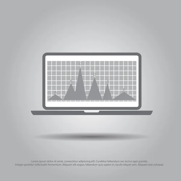 股票在笔记本电脑矢量图标 — 图库矢量图片