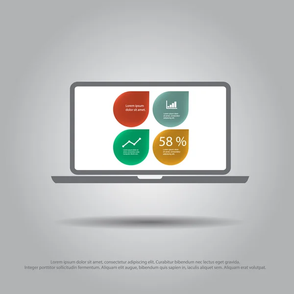 Voorraad in laptop vector pictogram — Stockvector