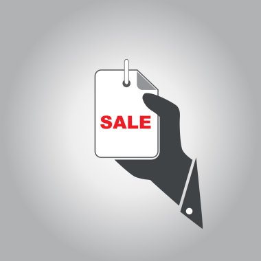 elini tutmak etiketle satılması vektör simgesi