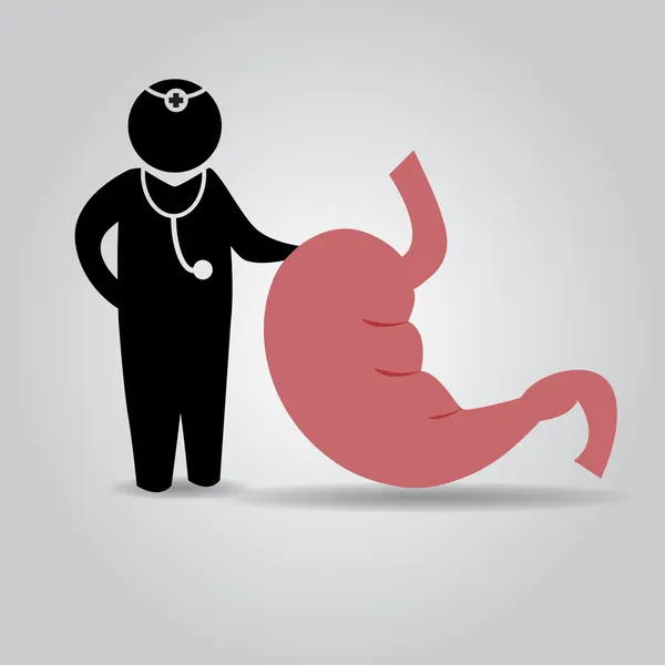 Doctor and stomach vector icon — Stock Vector