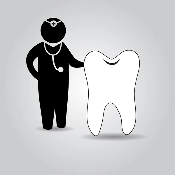 Doctor and teeth vector icon — Stock Vector