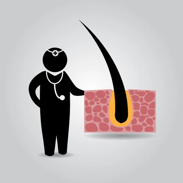   Doktor ve saç vektör simgesi