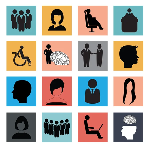 People icon set illustration vectorielle eps10 — Image vectorielle