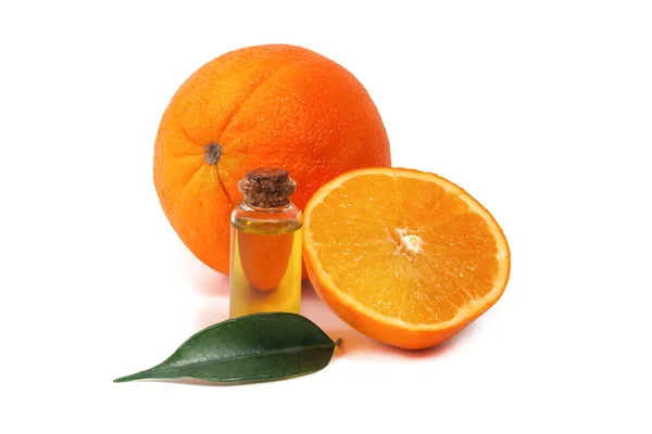 Citrus Essential Oil Orange White Background Isolated Oil Spa Treatments — Fotografia de Stock